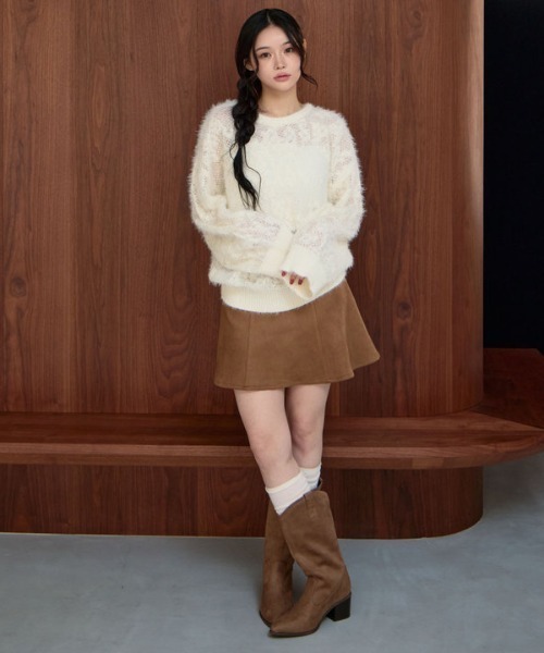 archives（アルシーヴ）の「スエードフレアミニスカート（スカート・レディース・ブラウン/キャメル・MEDIUM）」の7枚目の写真