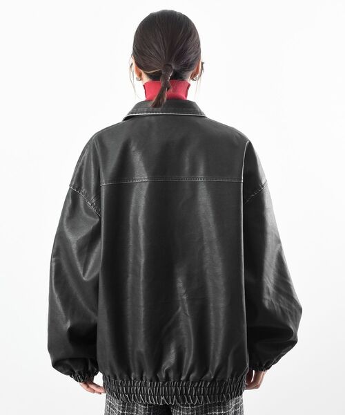 フェイクレザーステンカラーブルゾン（ブルゾン）｜rps（アール