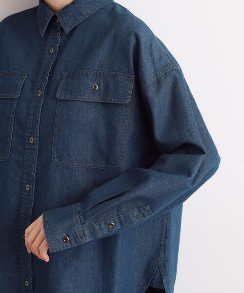 セール】【選べる着丈】オーバーサイズデニムシャツ（シャツ/ブラウス