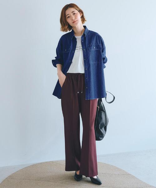 grove（グローブ）の「【選べる着丈】オーバーサイズデニムシャツ（シャツ/ブラウス・レディース・ネイビー/ブルー・02/04/12/14）」の18枚目の写真