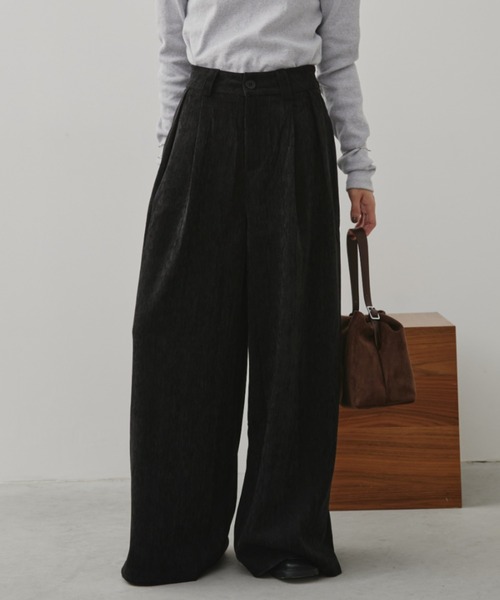 Aunt Marie's(アントマリーズ)の「コールテンワイドスラックスパンツ(スラックス・レディース・ブラック/ブラウン・SMALL/MEDIUM)」の19枚目の写真