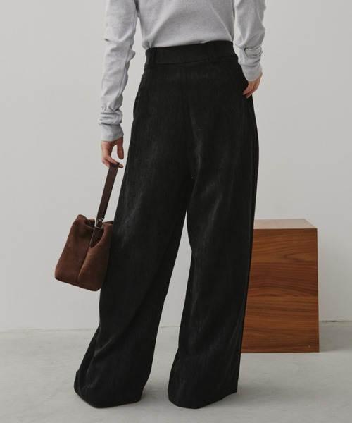 Aunt Marie's(アントマリーズ)の「コールテンワイドスラックスパンツ(スラックス・レディース・ブラック/ブラウン・SMALL/MEDIUM)」の20枚目の写真