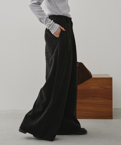 Aunt Marie's(アントマリーズ)の「コールテンワイドスラックスパンツ(スラックス・レディース・ブラック/ブラウン・SMALL/MEDIUM)」の21枚目の写真