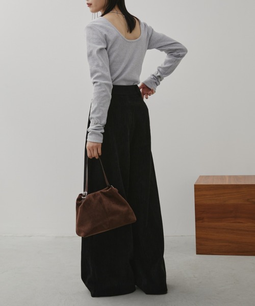 Aunt Marie's(アントマリーズ)の「コールテンワイドスラックスパンツ(スラックス・レディース・ブラック/ブラウン・SMALL/MEDIUM)」の15枚目の写真