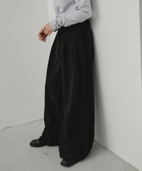 Aunt Marie's(アントマリーズ)の「コールテンワイドスラックスパンツ(スラックス・レディース・ブラック/ブラウン・SMALL/MEDIUM)」の13枚目の写真