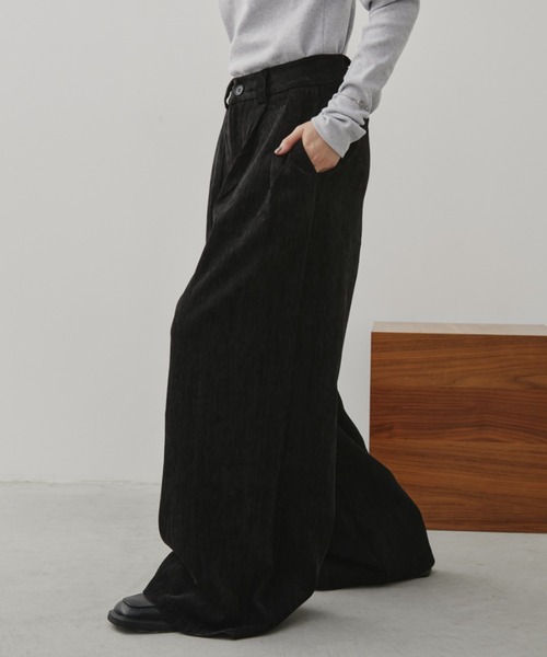 Aunt Marie's(アントマリーズ)の「コールテンワイドスラックスパンツ(スラックス・レディース・ブラック/ブラウン・SMALL/MEDIUM)」の22枚目の写真