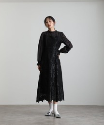 ミモレ丈&袖あり フォーマル Aライン キャンディスリーブ シアースカラップセレモニー 結婚式 二次会 パーティー ドレス オケージョンドレス お呼ばれ 同窓会 成人式 