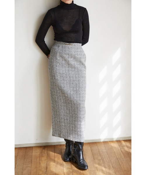 Julietta Tweed Long Skirt ビット付きロングSK