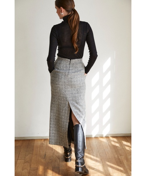 Estella.K(エステラケー)の「Julietta Tweed Long Skirt ビット付きロングSK(スカート・レディース・グレー系/ブラック系・MEDIUM/SMALL)」の20枚目の写真