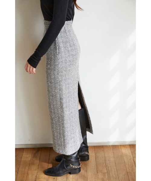 Estella.K(エステラケー)の「Julietta Tweed Long Skirt ビット付きロングSK(スカート・レディース・グレー系/ブラック系・MEDIUM/SMALL)」の21枚目の写真