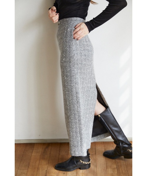 Estella.K(エステラケー)の「Julietta Tweed Long Skirt ビット付きロングSK(スカート・レディース・グレー系/ブラック系・MEDIUM/SMALL)」の14枚目の写真