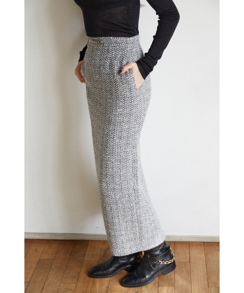 Estella.K(エステラケー)の「Julietta Tweed Long Skirt ビット付きロングSK(スカート・レディース・グレー系/ブラック系・MEDIUM/SMALL)」の19枚目の写真
