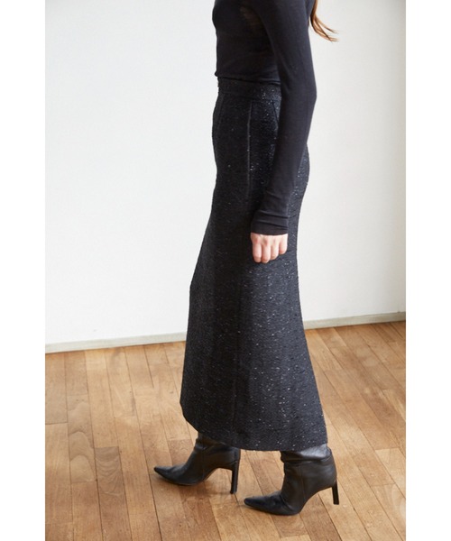 Estella.K(エステラケー)の「Julietta Tweed Long Skirt ビット付きロングSK(スカート・レディース・グレー系/ブラック系・MEDIUM/SMALL)」の10枚目の写真