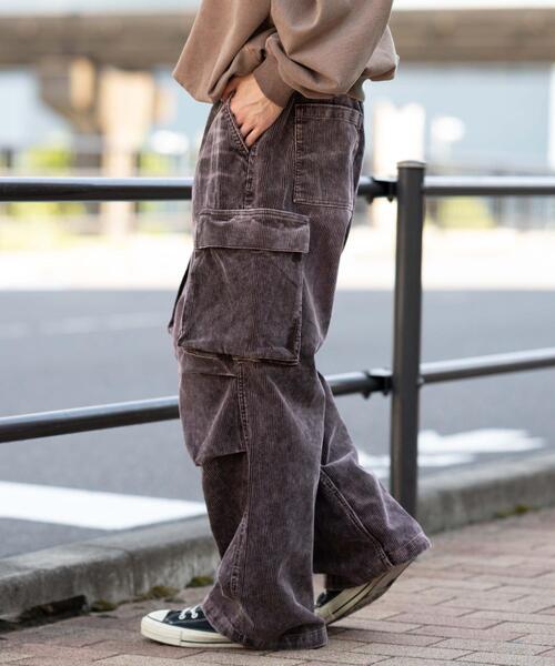 WEGO（ウィゴー）の「WEGO/【25年秋冬新作】イージーコーデュロイカーゴパンツ（カーゴパンツ・メンズ・ブラウン系その他/ライトベージュ/ブラック系その他・MEDIUM/LARGE）」の10枚目の写真