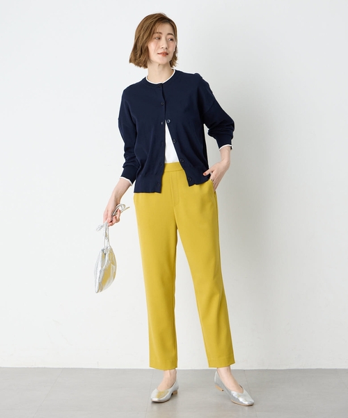 Petit Honfleur（プチオンフルール）の「バイカラーニットカーディガン（カーディガン/ボレロ・レディース・ピンク/グリーン/グレー/ネイビー・M/L）」の18枚目の写真