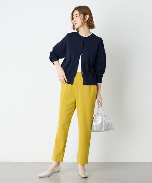 Petit Honfleur（プチオンフルール）の「バイカラーニットカーディガン（カーディガン/ボレロ・レディース・ピンク/グリーン/グレー/ネイビー・M/L）」の19枚目の写真