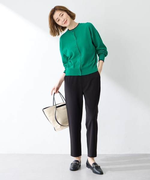 Petit Honfleur（プチオンフルール）の「バイカラーニットカーディガン（カーディガン/ボレロ・レディース・ピンク/グリーン/グレー/ネイビー・M/L）」の21枚目の写真