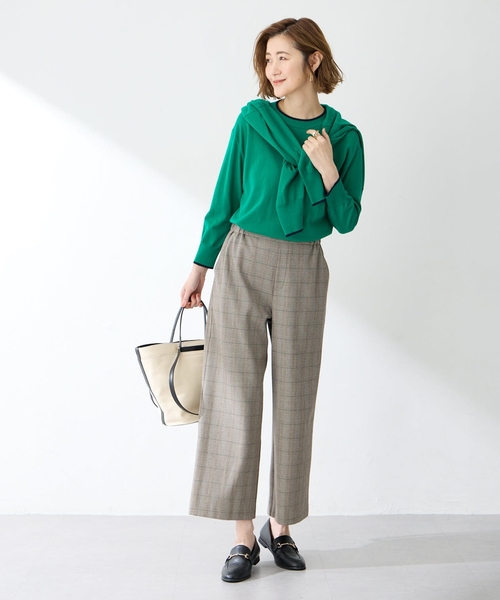 Petit Honfleur（プチオンフルール）の「バイカラーニットカーディガン（カーディガン/ボレロ・レディース・ピンク/グリーン/グレー/ネイビー・M/L）」の22枚目の写真