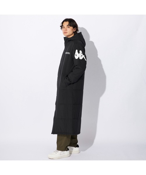 Kappa(カッパ)の「Kappa カッパ ブランド ロゴ 軽量タフタ フード付き 中綿 ベンチコート ジャケット(ダウンジャケット/コート・メンズ・ネイビー/ブラック・LL/L/M)」の6枚目の写真