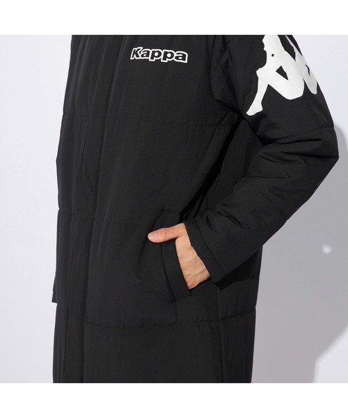 Kappa(カッパ)の「Kappa カッパ ブランド ロゴ 軽量タフタ フード付き 中綿 ベンチコート ジャケット(ダウンジャケット/コート・メンズ・ネイビー/ブラック・LL/L/M)」の13枚目の写真