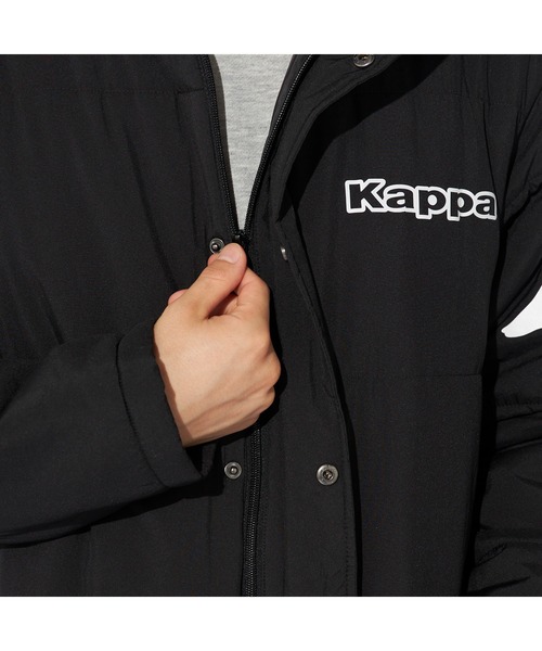Kappa(カッパ)の「Kappa カッパ ブランド ロゴ 軽量タフタ フード付き 中綿 ベンチコート ジャケット(ダウンジャケット/コート・メンズ・ネイビー/ブラック・LL/L/M)」の15枚目の写真