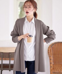 リブ編み着流しカーディガン