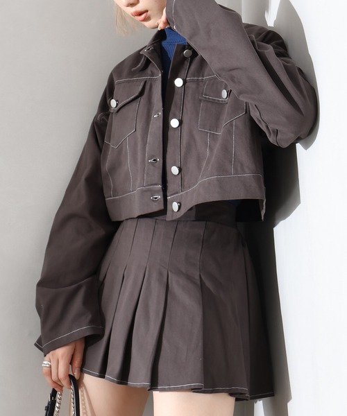 SpRay（スプレイ）の「ツイルステッチプリーツ　ＳＥＴ　ＵＰ（セットアップ・レディース・ブラウン/チャコールグレー/ブラック・FREE）」の15枚目の写真
