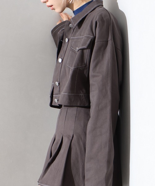 SpRay（スプレイ）の「ツイルステッチプリーツ　ＳＥＴ　ＵＰ（セットアップ・レディース・ブラウン/チャコールグレー/ブラック・FREE）」の11枚目の写真
