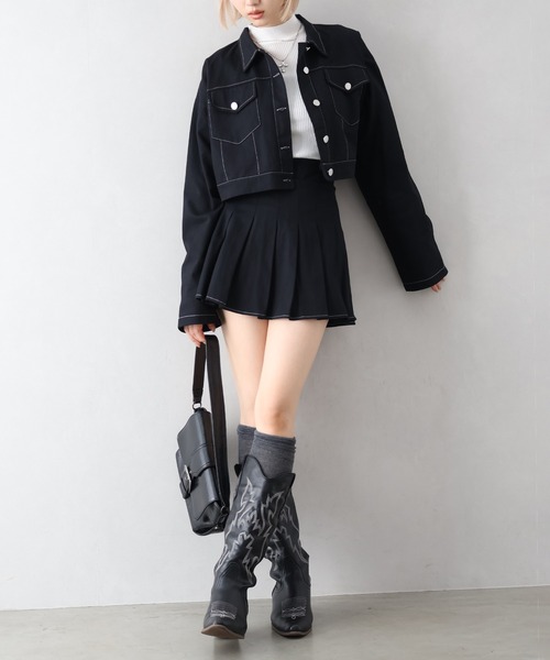 SpRay（スプレイ）の「ツイルステッチプリーツ　ＳＥＴ　ＵＰ（セットアップ・レディース・ブラウン/チャコールグレー/ブラック・FREE）」の22枚目の写真