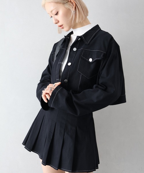 SpRay（スプレイ）の「ツイルステッチプリーツ　ＳＥＴ　ＵＰ（セットアップ・レディース・ブラウン/チャコールグレー/ブラック・FREE）」の12枚目の写真