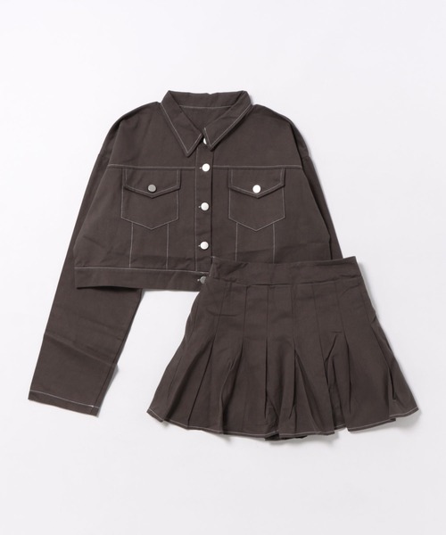 SpRay（スプレイ）の「ツイルステッチプリーツ　ＳＥＴ　ＵＰ（セットアップ・レディース・ブラウン/チャコールグレー/ブラック・FREE）」の9枚目の写真