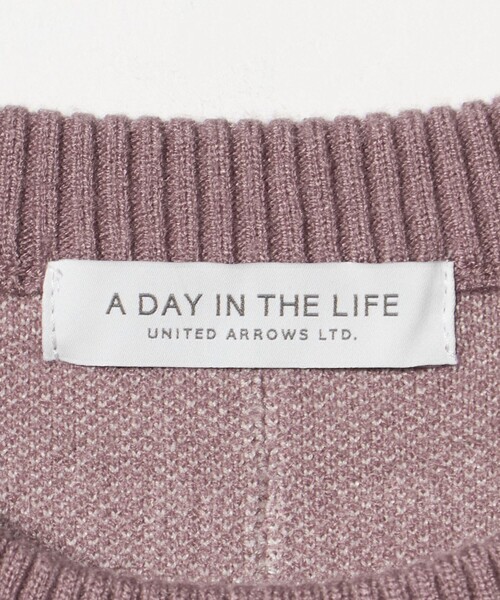 A DAY IN THE LIFE UNITED ARROWS（アデイインザライフユナイテッドアローズ）の「ダブルジャガード ロゴニット ＜A DAY IN THE LIFE＞（ニット/セーター・レディース・ネイビー/ライトグレー/ピンク/オフホワイト・FREE）」の14枚目の写真