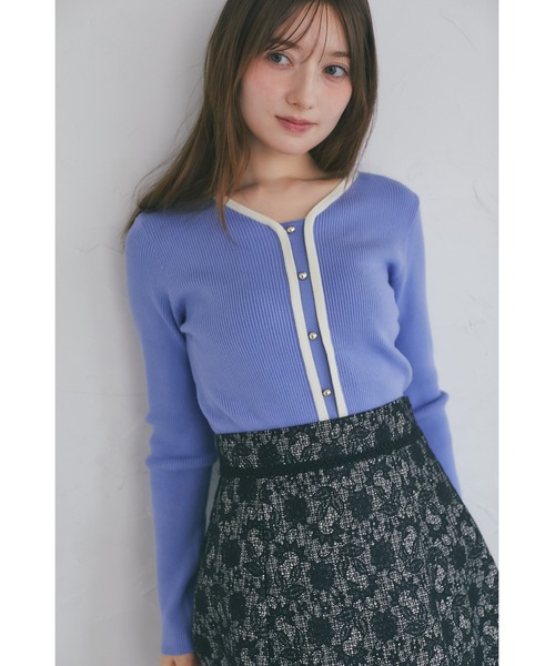 ZOZO限定】細リブ配色もちもちニットトップス（ニット/セーター