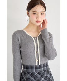 【ZOZO限定】細リブ配色もちもちニットトップス
