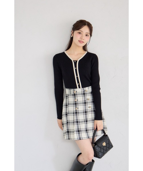 tocco closet（トッコ　クローゼット）の「【ZOZO限定】細リブ配色もちもちニットトップス（ニット/セーター・レディース・チャコール/ネイビー/オフホワイト/ブラック/ピンクベージュ/ブルー/ボルドー・M）」の18枚目の写真