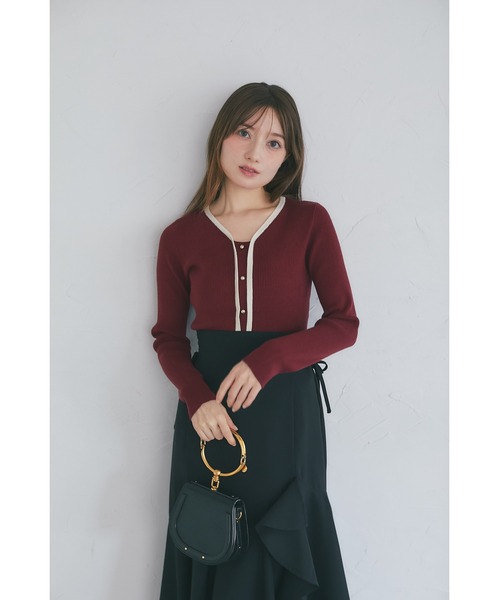 ZOZO限定】細リブ配色もちもちニットトップス（ニット/セーター