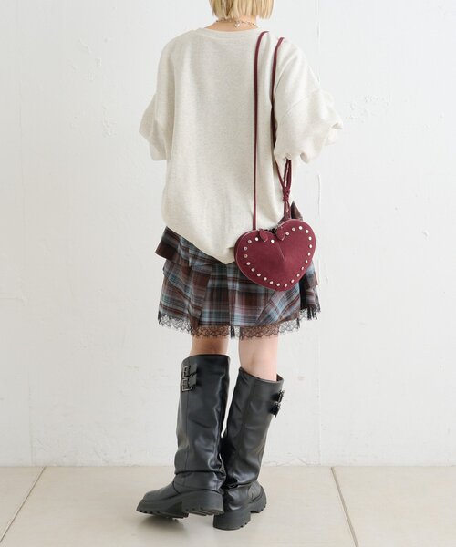 w closet（ダブルクローゼット）の「ハートフリルスウェット（パーカー・レディース・グレー/レッド/グリーン/アイボリー・FREE）」の9枚目の写真