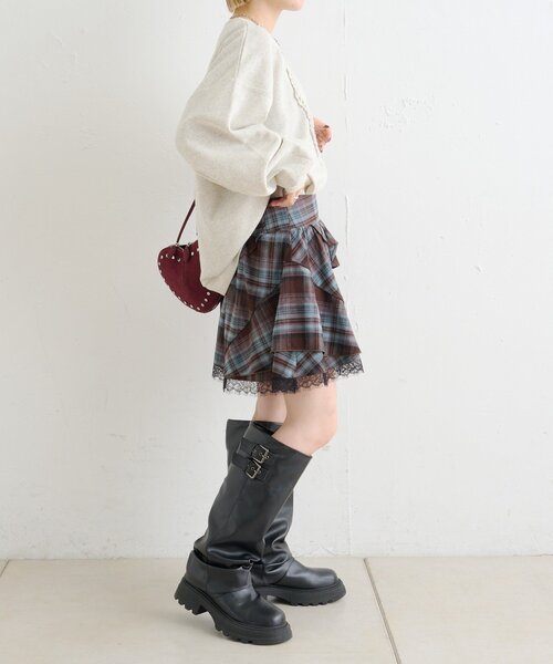 w closet（ダブルクローゼット）の「ハートフリルスウェット（パーカー・レディース・グレー/レッド/グリーン/アイボリー・FREE）」の10枚目の写真