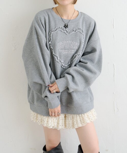 ハートフリルスウェット（パーカー）｜w closet（ダブルクローゼット