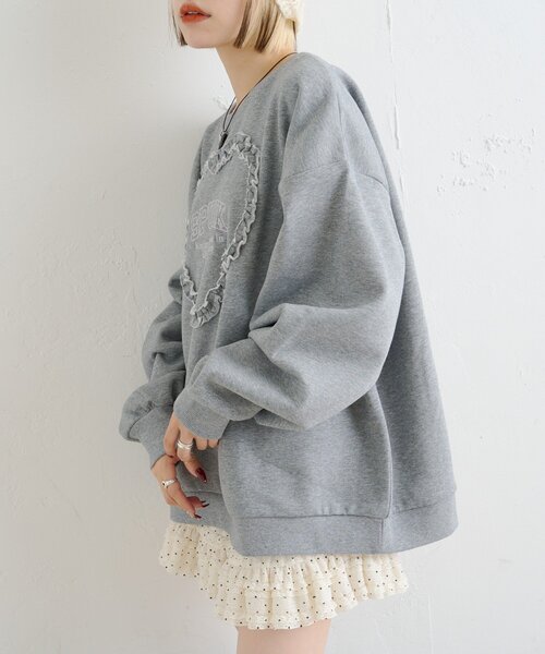 ハートフリルスウェット（パーカー）｜w closet（ダブルクローゼット