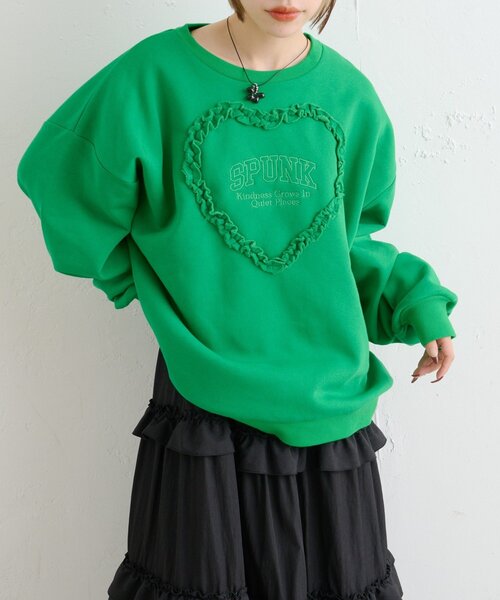 w closet（ダブルクローゼット）の「ハートフリルスウェット（パーカー・レディース・グレー/レッド/グリーン/アイボリー・FREE）」の19枚目の写真