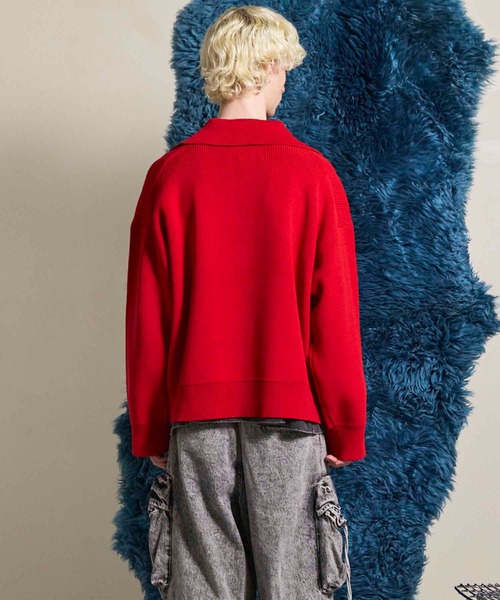 MAISON SPECIAL(メゾンスペシャル)の「《UNISEX》Prime-Over Skipper Knit/プライムオーバースキッパーニット【MAISON SPECIAL/メゾンスペシャル】(ニット/セーター・メンズ・アイボリー/ブラック/サックスブルー/レッド・0/1/2)」の22枚目の写真