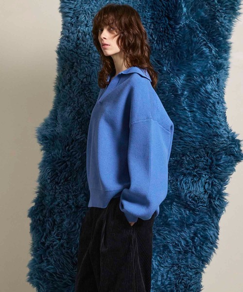 MAISON SPECIAL(メゾンスペシャル)の「《UNISEX》Prime-Over Skipper Knit/プライムオーバースキッパーニット【MAISON SPECIAL/メゾンスペシャル】(ニット/セーター・メンズ・アイボリー/ブラック/サックスブルー/レッド・0/1/2)」の18枚目の写真