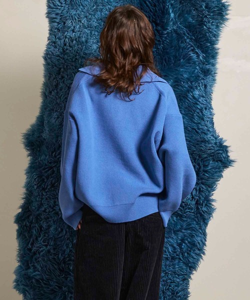 MAISON SPECIAL(メゾンスペシャル)の「《UNISEX》Prime-Over Skipper Knit/プライムオーバースキッパーニット【MAISON SPECIAL/メゾンスペシャル】(ニット/セーター・メンズ・アイボリー/ブラック/サックスブルー/レッド・0/1/2)」の19枚目の写真