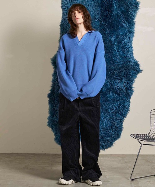 MAISON SPECIAL(メゾンスペシャル)の「《UNISEX》Prime-Over Skipper Knit/プライムオーバースキッパーニット【MAISON SPECIAL/メゾンスペシャル】(ニット/セーター・メンズ・アイボリー/ブラック/サックスブルー/レッド・0/1/2)」の8枚目の写真