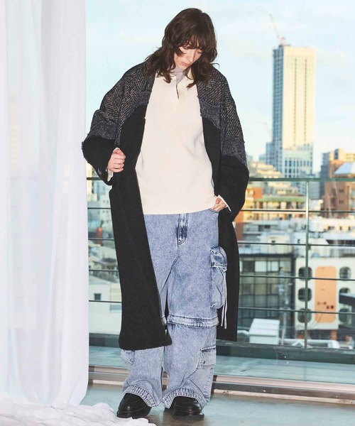 MAISON SPECIAL(メゾンスペシャル)の「《UNISEX》Prime-Over Skipper Knit/プライムオーバースキッパーニット【MAISON SPECIAL/メゾンスペシャル】(ニット/セーター・メンズ・アイボリー/ブラック/サックスブルー/レッド・0/1/2)」の5枚目の写真