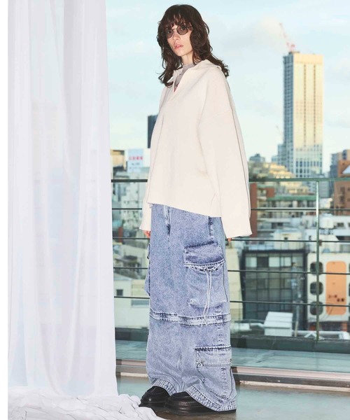 MAISON SPECIAL(メゾンスペシャル)の「《UNISEX》Prime-Over Skipper Knit/プライムオーバースキッパーニット【MAISON SPECIAL/メゾンスペシャル】(ニット/セーター・メンズ・アイボリー/ブラック/サックスブルー/レッド・0/1/2)」の6枚目の写真