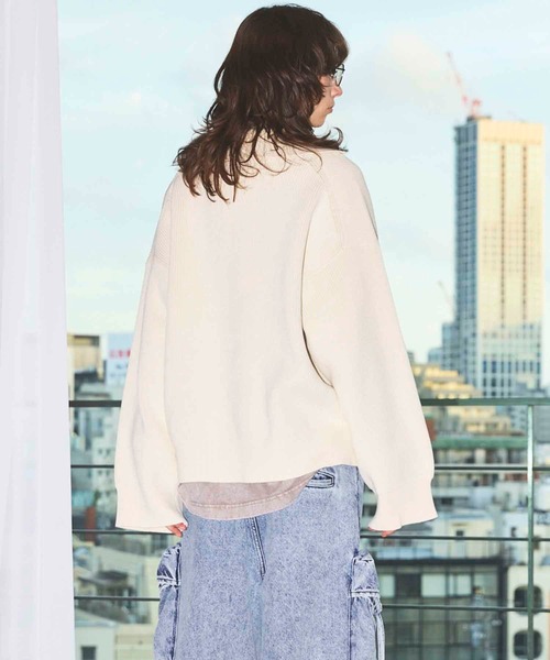 MAISON SPECIAL(メゾンスペシャル)の「《UNISEX》Prime-Over Skipper Knit/プライムオーバースキッパーニット【MAISON SPECIAL/メゾンスペシャル】(ニット/セーター・メンズ・アイボリー/ブラック/サックスブルー/レッド・0/1/2)」の13枚目の写真