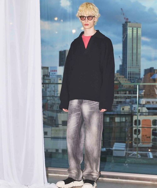 MAISON SPECIAL(メゾンスペシャル)の「《UNISEX》Prime-Over Skipper Knit/プライムオーバースキッパーニット【MAISON SPECIAL/メゾンスペシャル】(ニット/セーター・メンズ・アイボリー/ブラック/サックスブルー/レッド・0/1/2)」の7枚目の写真