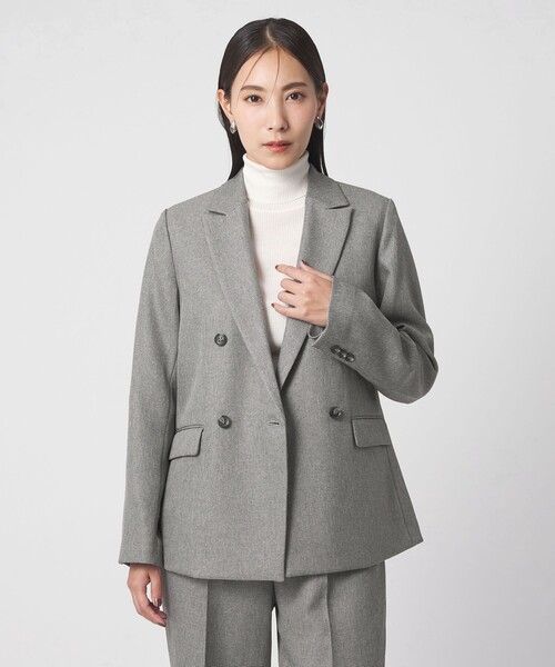 ツイードライク ダブルジャケット ‐ウォッシャブル・セットアップ対応